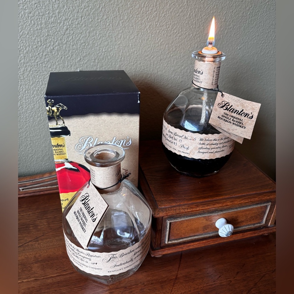 Blanton’s empty glass bottle